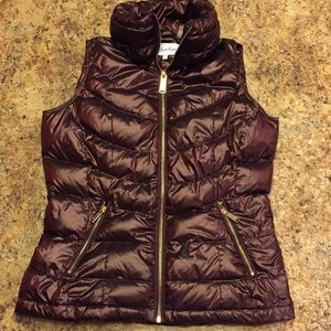 Calvin Klein dark cherry down puffer vest Size S
